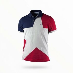 Tommy Hilfiger Men’s Polo in Navy, White‎ & Red Colorblock